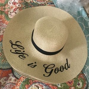 Life is good straw beach hat